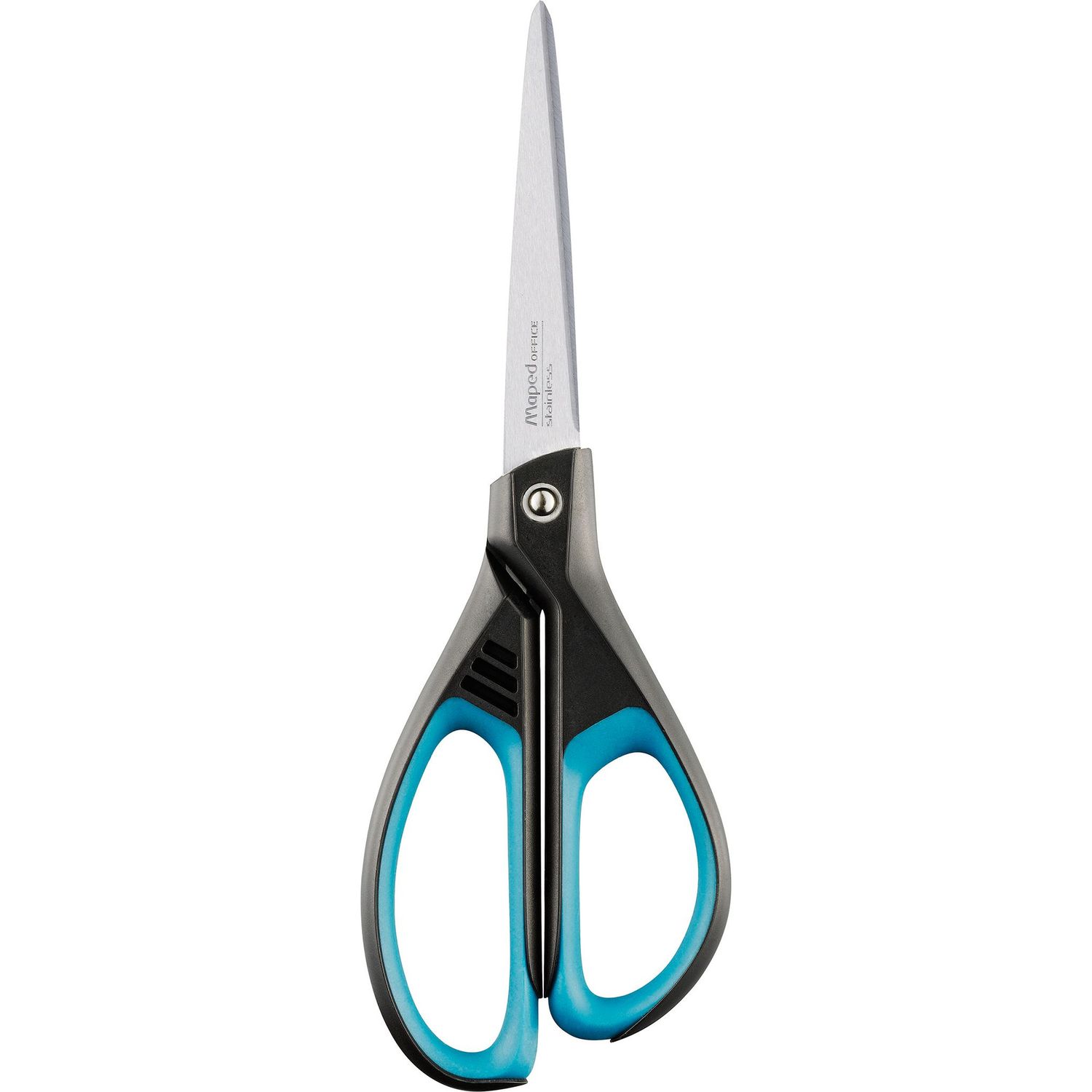 Ножницы офисные Maped Essentials Soft 21 см черные с синим (MP.468310) - фото 1