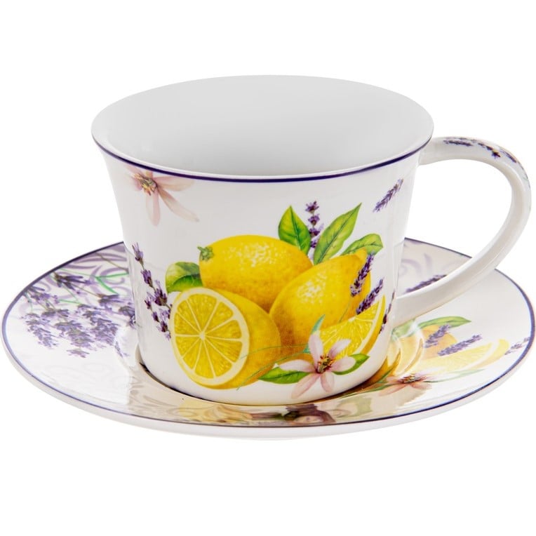Чайний набір Lefard Прованс, 220 мл, білий з жовтим (924-755) - фото 1
