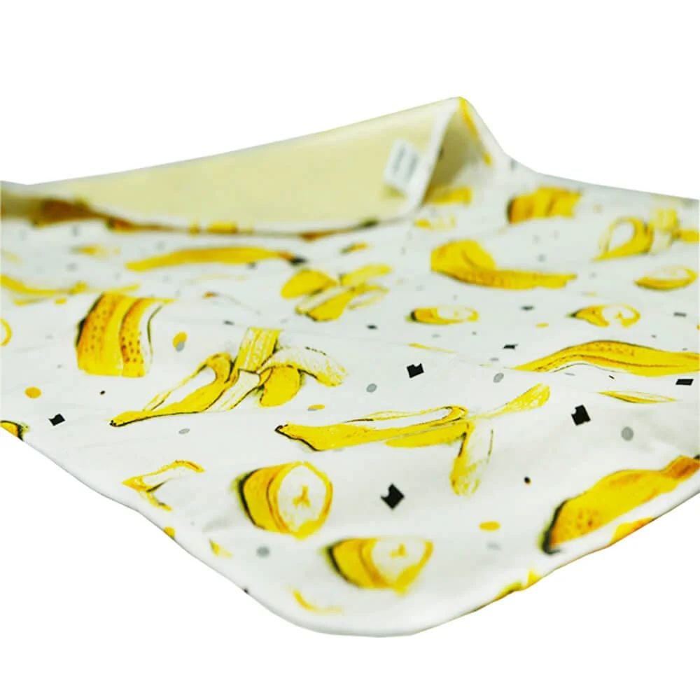 Багаторазова непромокальна пелюшка Еко Пупс Eco Cotton Жовті банани, 50х70 см, білий з жовтим - фото 2