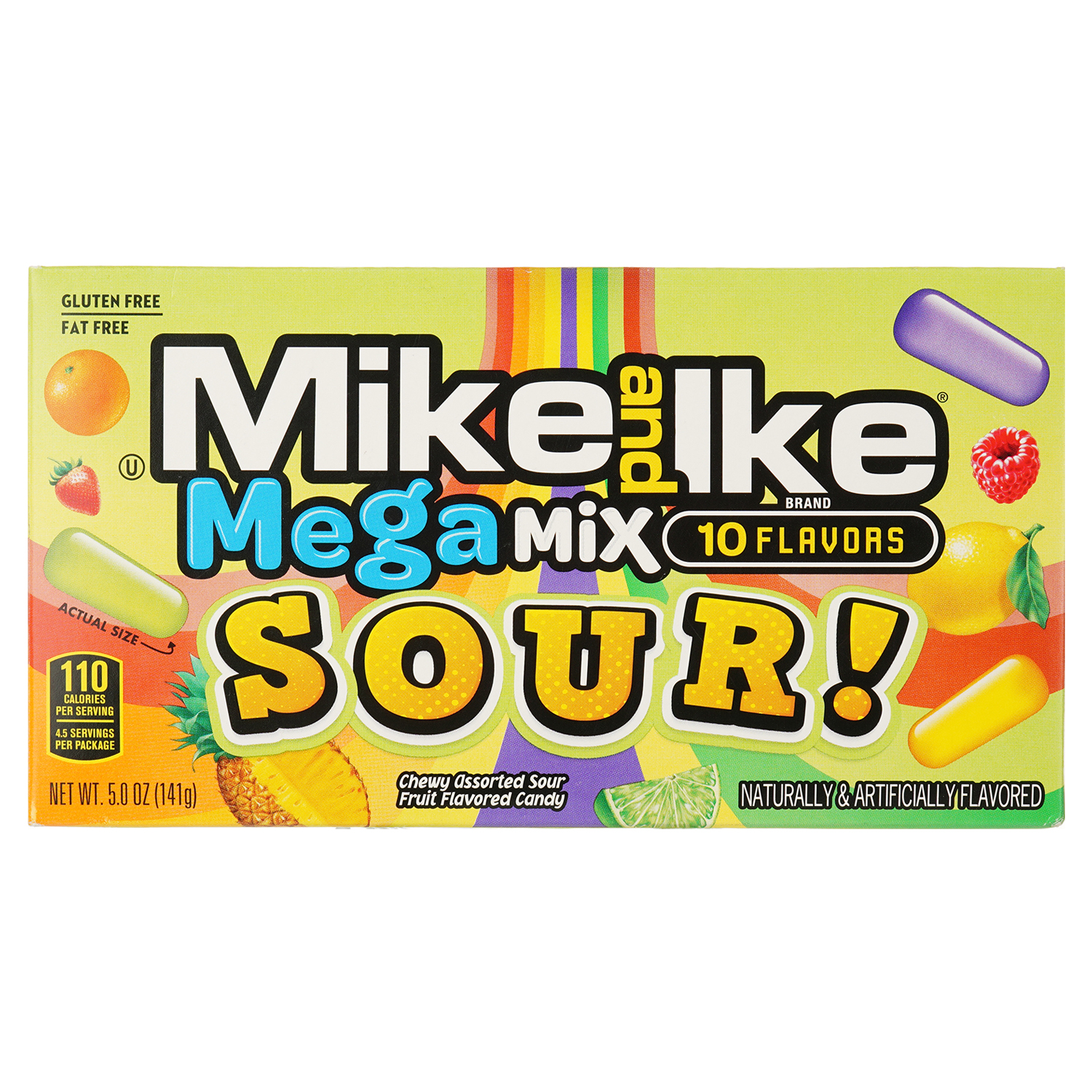 Драже фруктовые Mike and Ike Mega Mix Sour кислые 141 г - фото 1