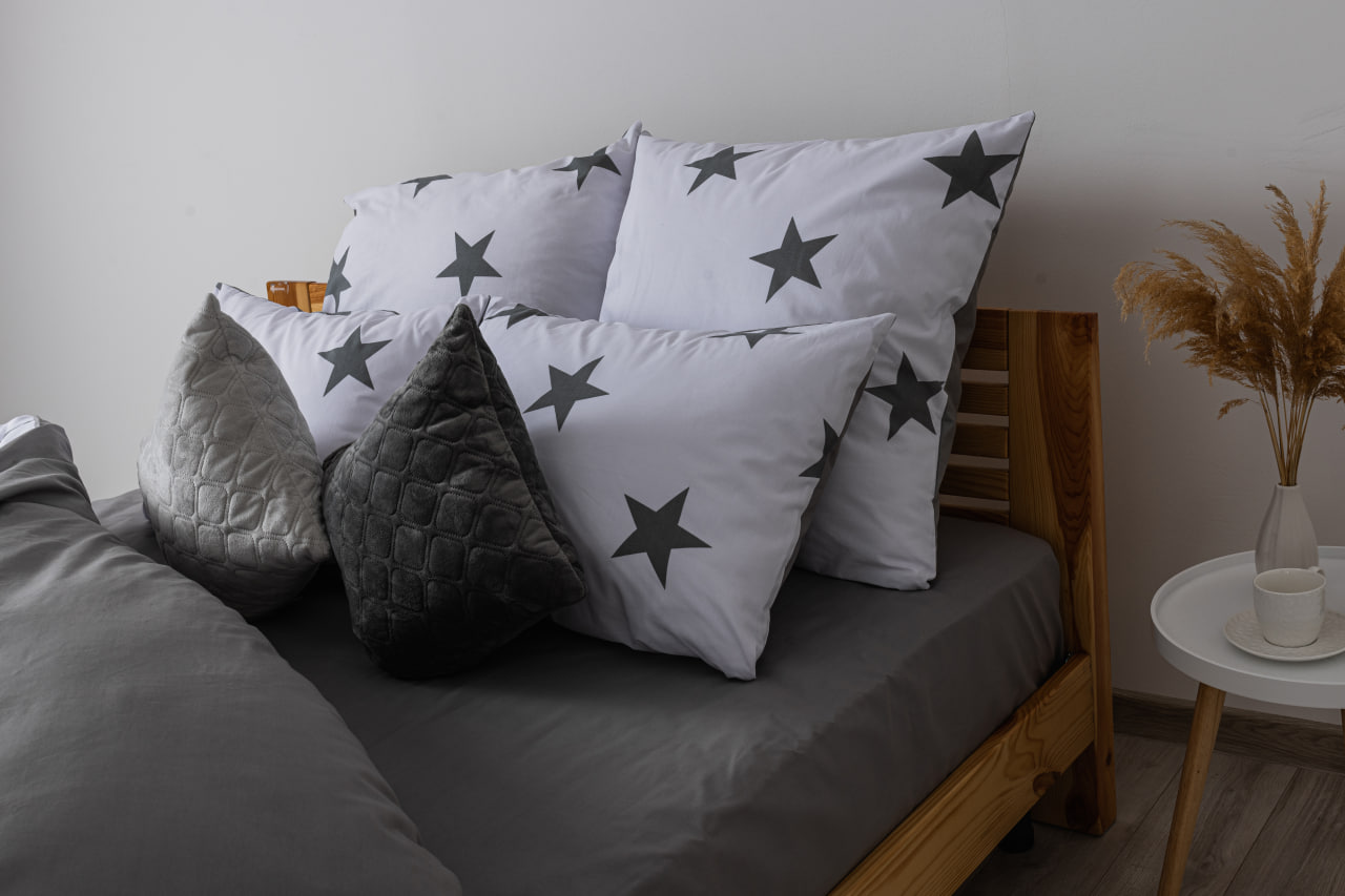 Комплект постельного белья ТЕП Soft dreams Morning Star Grey семейный бело-серый (2-03860_25307) - фото 5