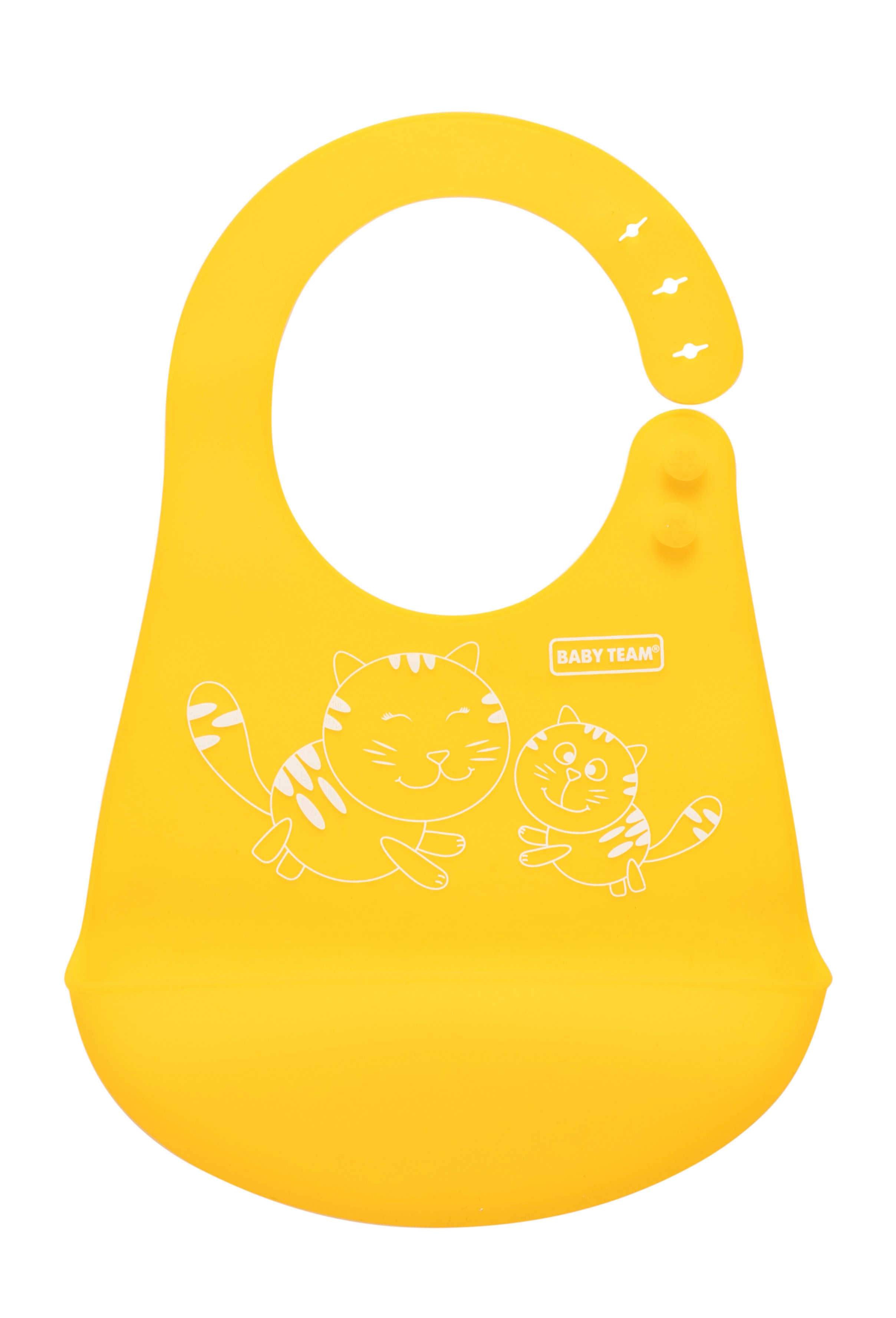 Нагрудник силіконовий Baby Team, жовтий, 22,5х1х29,5 см (6591) - фото 1