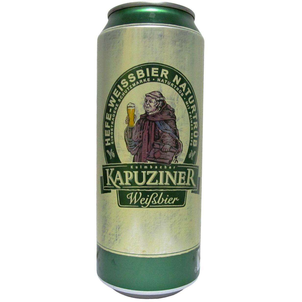 Пиво Kapuziner Wessbier, светлое, нефильтрованное, 5,4%, ж/б, 0,5 л - фото 1