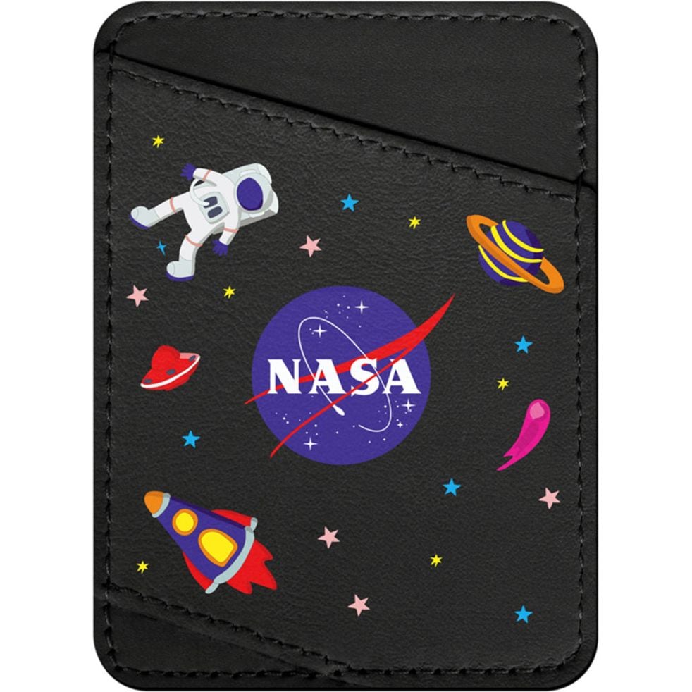 Холдер для карток Waudog Design NASA, шкіра, 9,5х7 см, чорний - фото 1