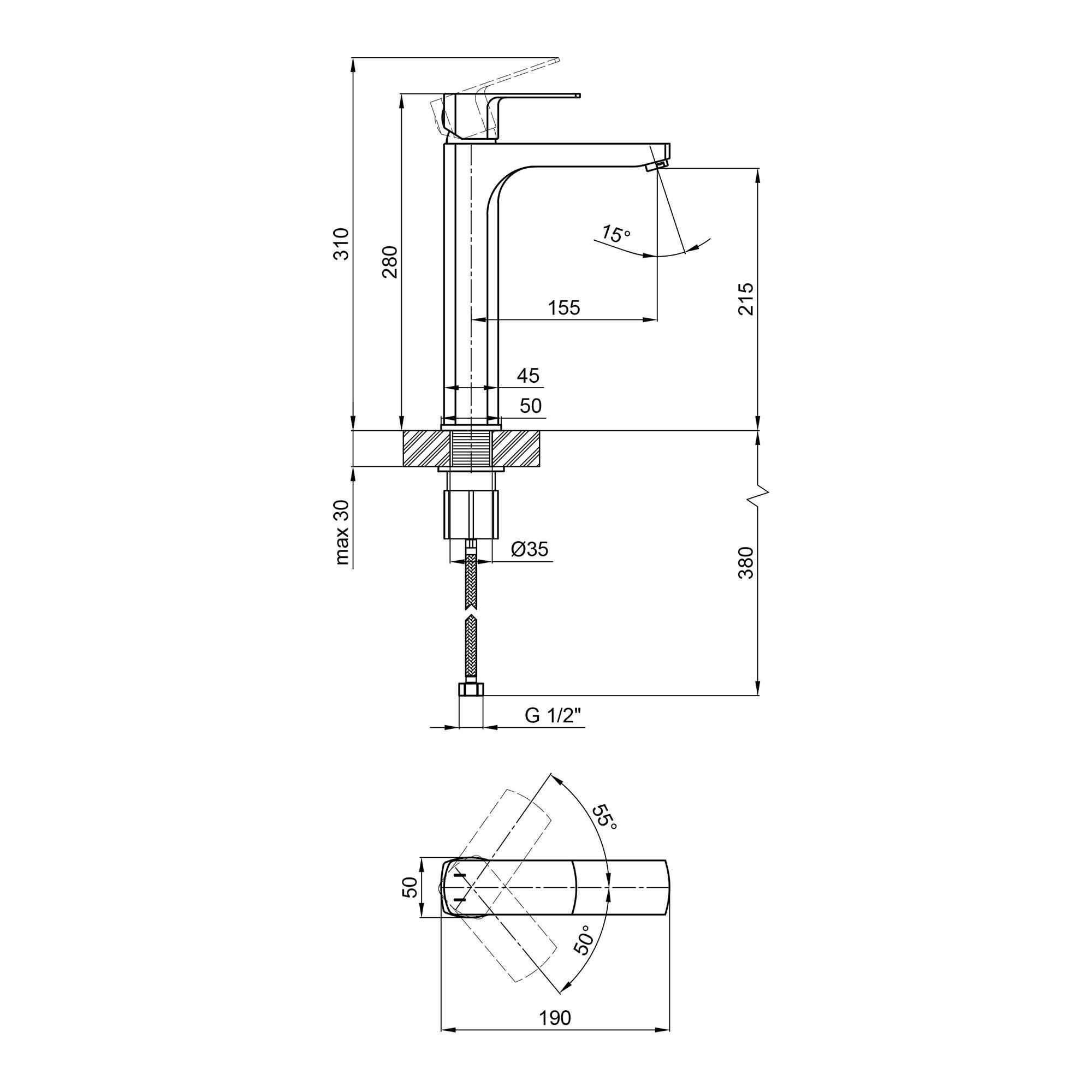 Смеситель для раковины Qtap Lipno 10H23101G (QTLIPNO10H23101G) - фото 2