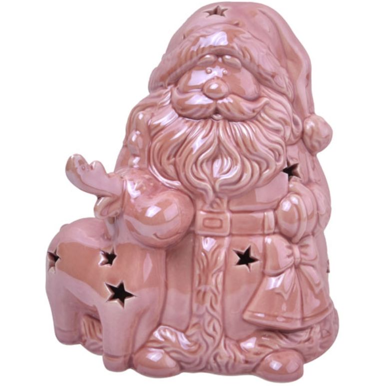 Фигурка декоративная Lefard Дед Мороз и олень с подсветкой 16 см (919-262) - фото 1