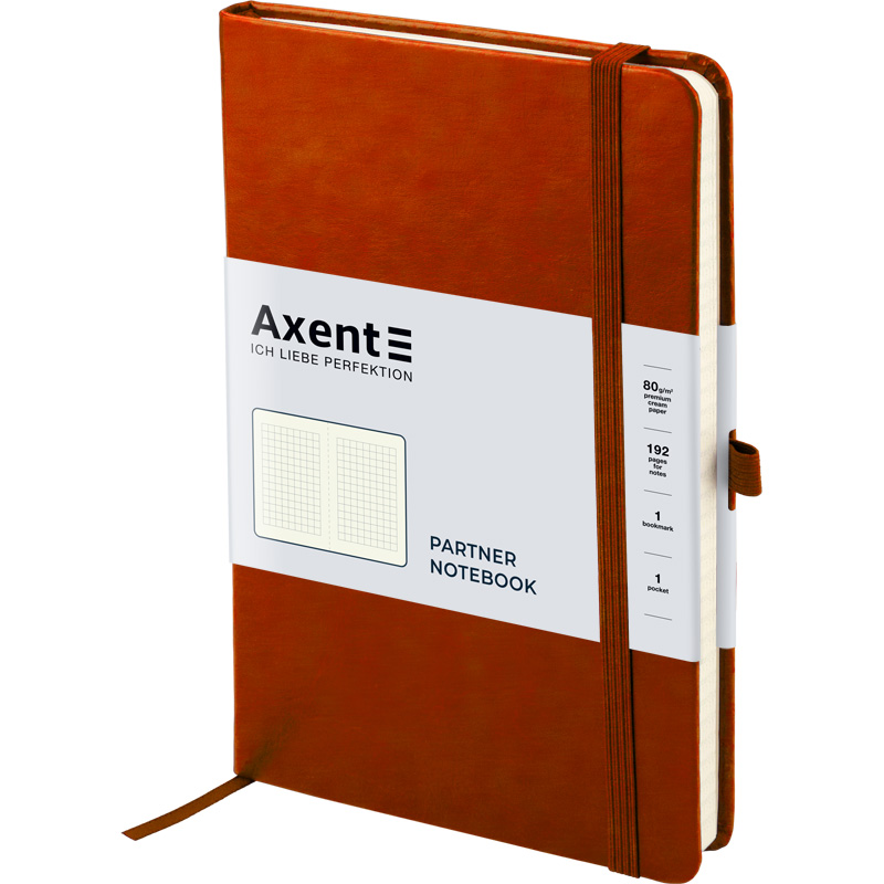 Книга записна Axent Partner Lux A5- в клітинку 96 аркушів коричнева (8202-19-A) - фото 2