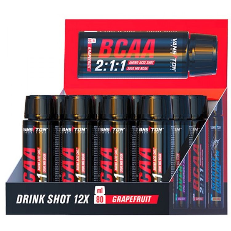 Амінокислоти ВСАА 2:1:1 Vansiton drink shot box 12 шт. х 80 мл - фото 1