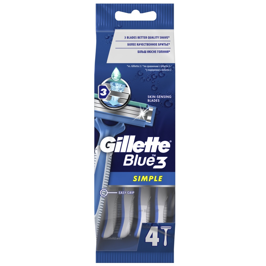 Станок для гоління Gillette Blue Simple, 4шт. - фото 1