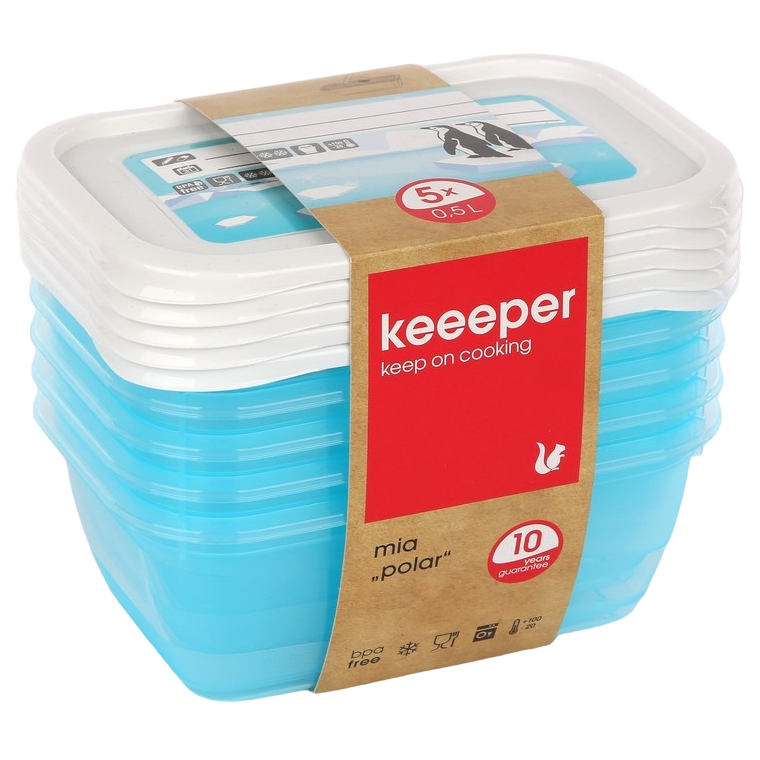 Комплект ємностей для морозильної камери Keeeper Polar, 0,5 л, блакитний, 5 шт. (3012) - фото 4