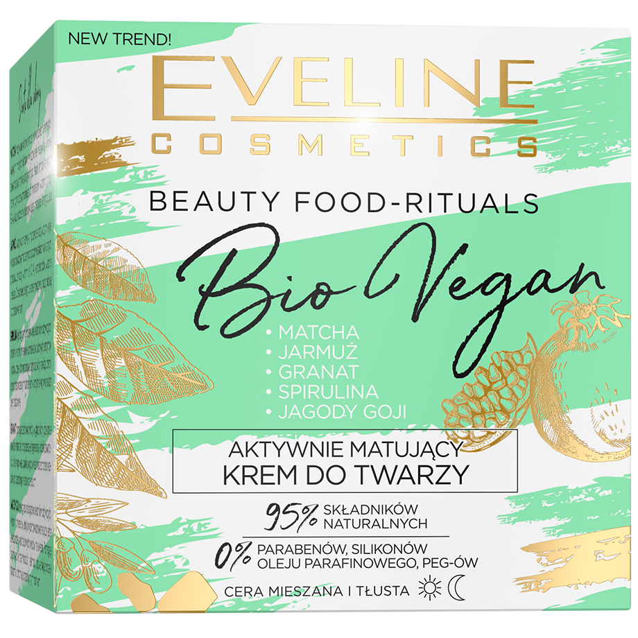 Активний матуючий крем для обличчя Eveline Beauty Food-rituals Bio Vegan, 50 мл - фото 3