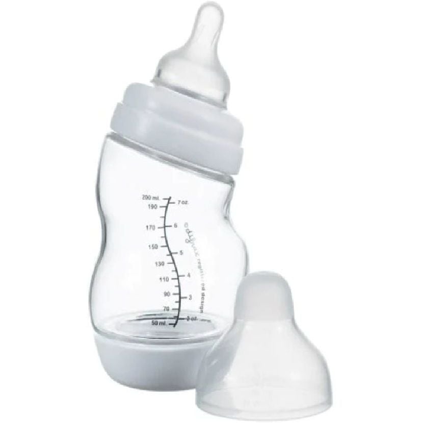 Стеклянная антиколиковая бутылочка Difrax S-bottle Wide с силиконовой соской 200 мл (3331FE) - фото 1