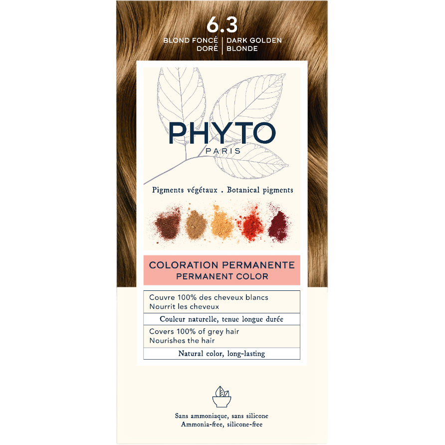 Крем-краска для волос Phyto Phytocolor, тон 6.3 (темно-русый золотистый), 112 мл (РН10024) - фото 1