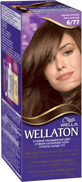 Стійка крем-фарба для волосся Wellaton, відтінок 6/77 (гіркий шоколад), 110 мл - фото 1