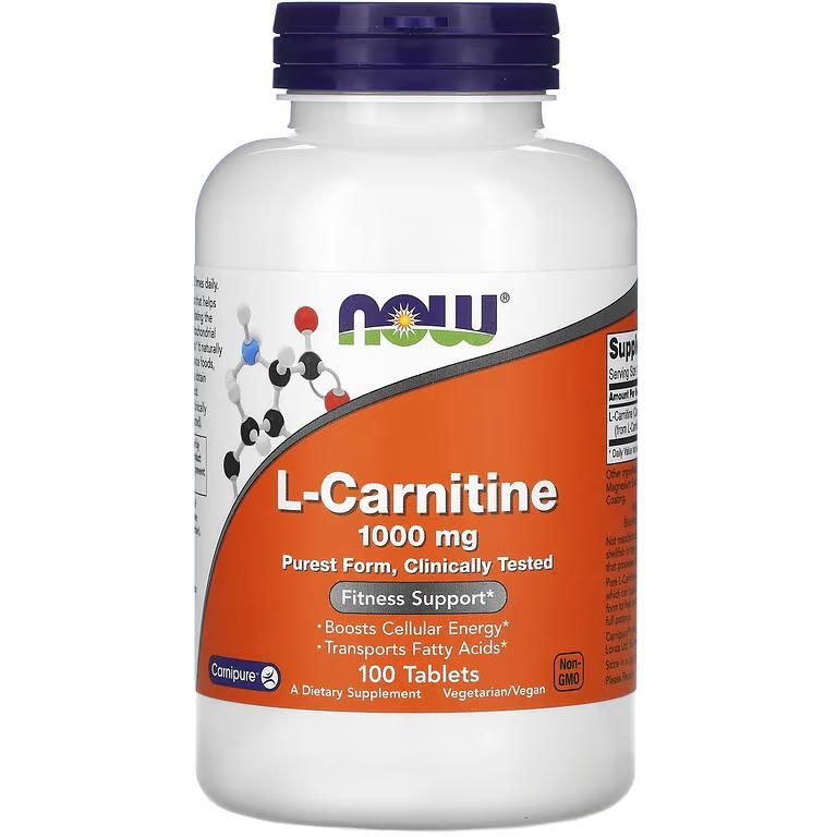 L-Карнітин Now L-Carnitine Fitness Support 1000 мг 100 таблеток - фото 1