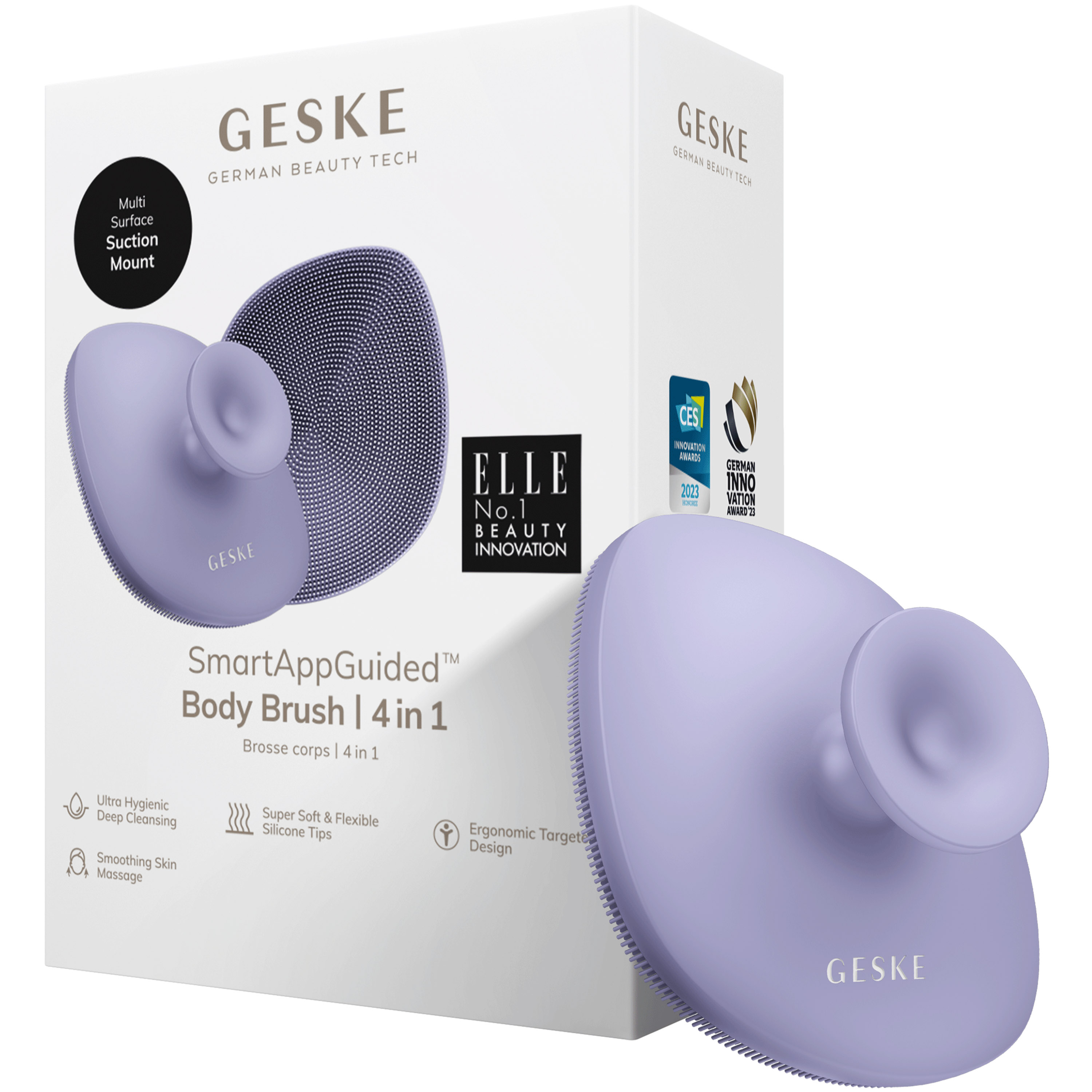 Щітка для тіла GESKE Body Brush 4 в 1 фіолетова - фото 1