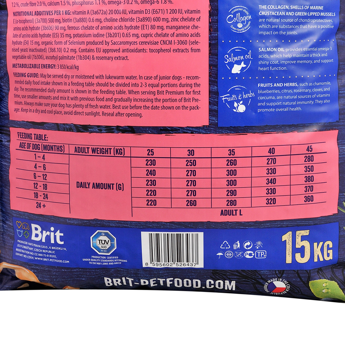 Сухий корм для цуценят великих порід Brit Premium Dog Junior L, з куркою, 15 кг - фото 5
