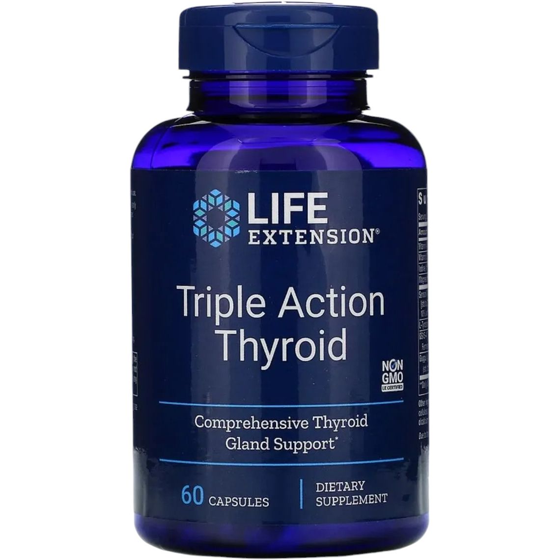 Підтримка щитовидної залози Life Extension Triple Action Thyroid Тіроід потрійної дії 60 вегетаріанських капсул - фото 1