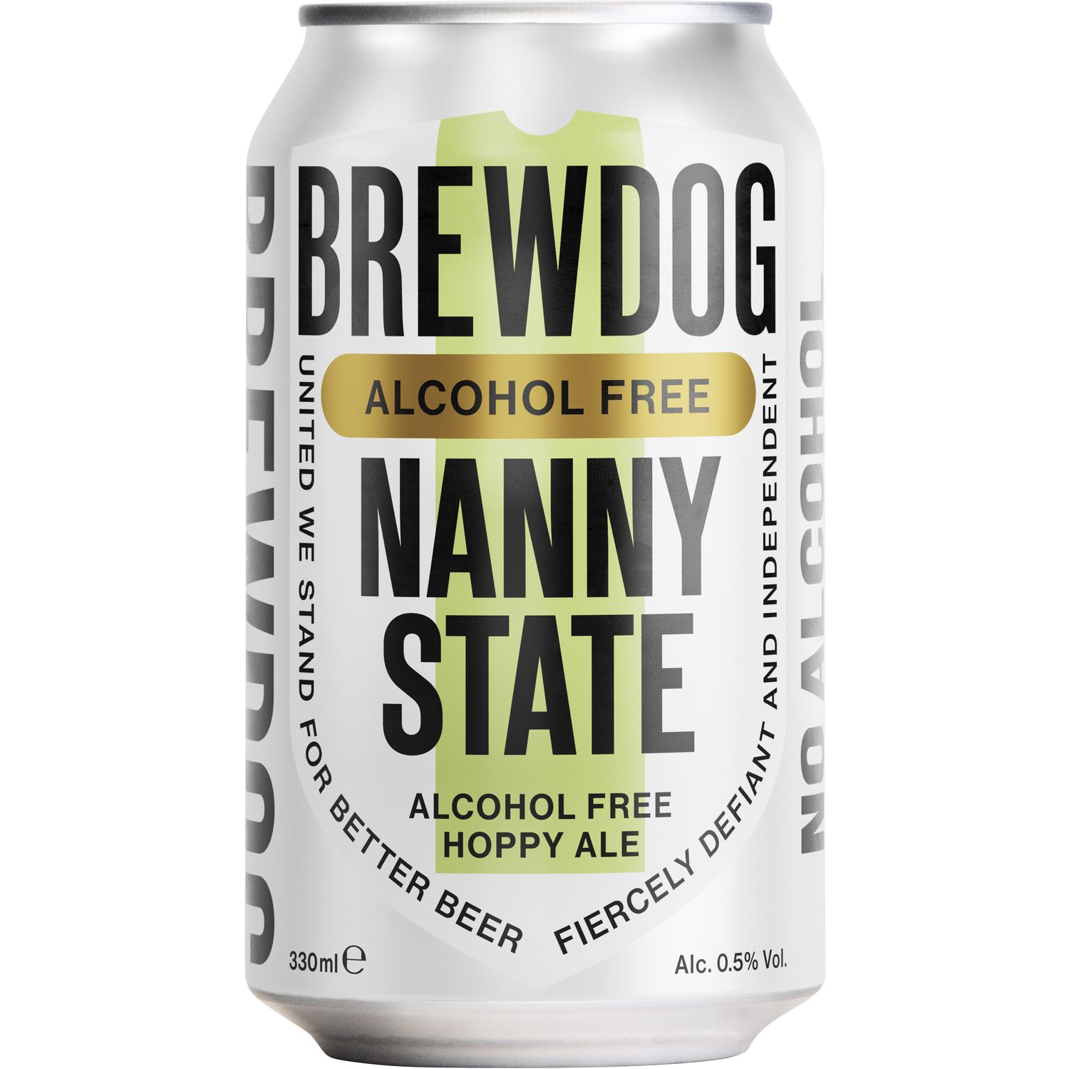 Пиво безалкогольное BrewDog Nanny State, светлое, фильтрованное, 0,5%, 0,33 л, ж/б - фото 1