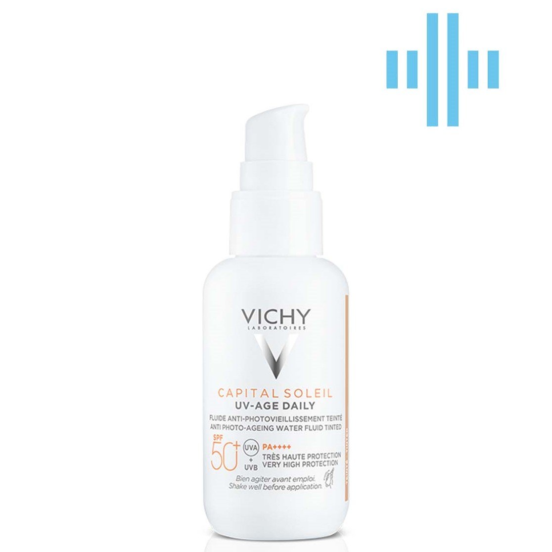 Солнцезащитный невесомый флюид Vichy Capital Soleil против признаков фотостарения кожи лица, с универсальным тонирующим пигментом, SPF 50+, 40 мл (MB452100) - фото 1