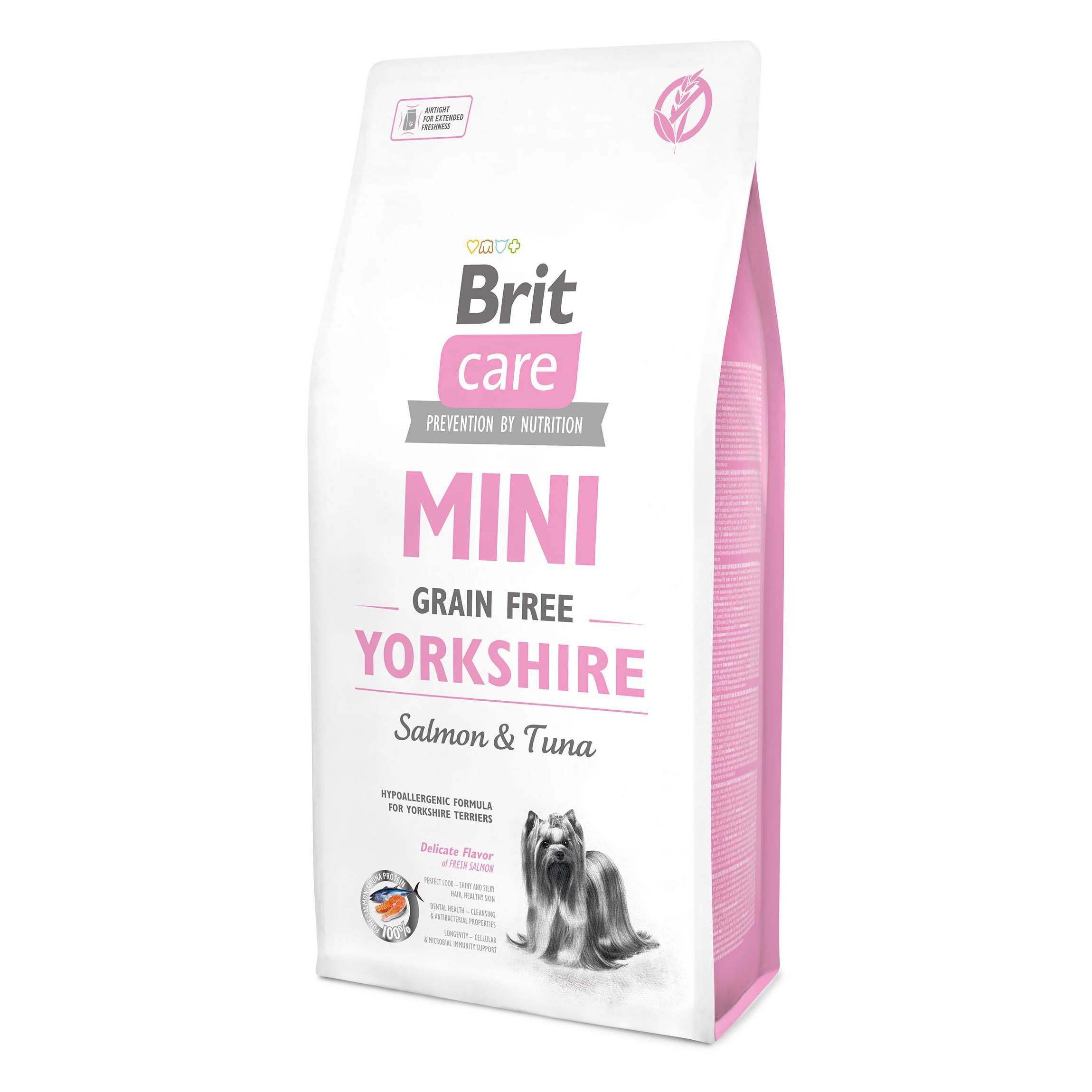 Беззерновий сухий корм для собак породи йоркширський тер'єр Brit Care Sensitive Grain Free Yorkshire, з лососем і тунцем, 7 кг - фото 1