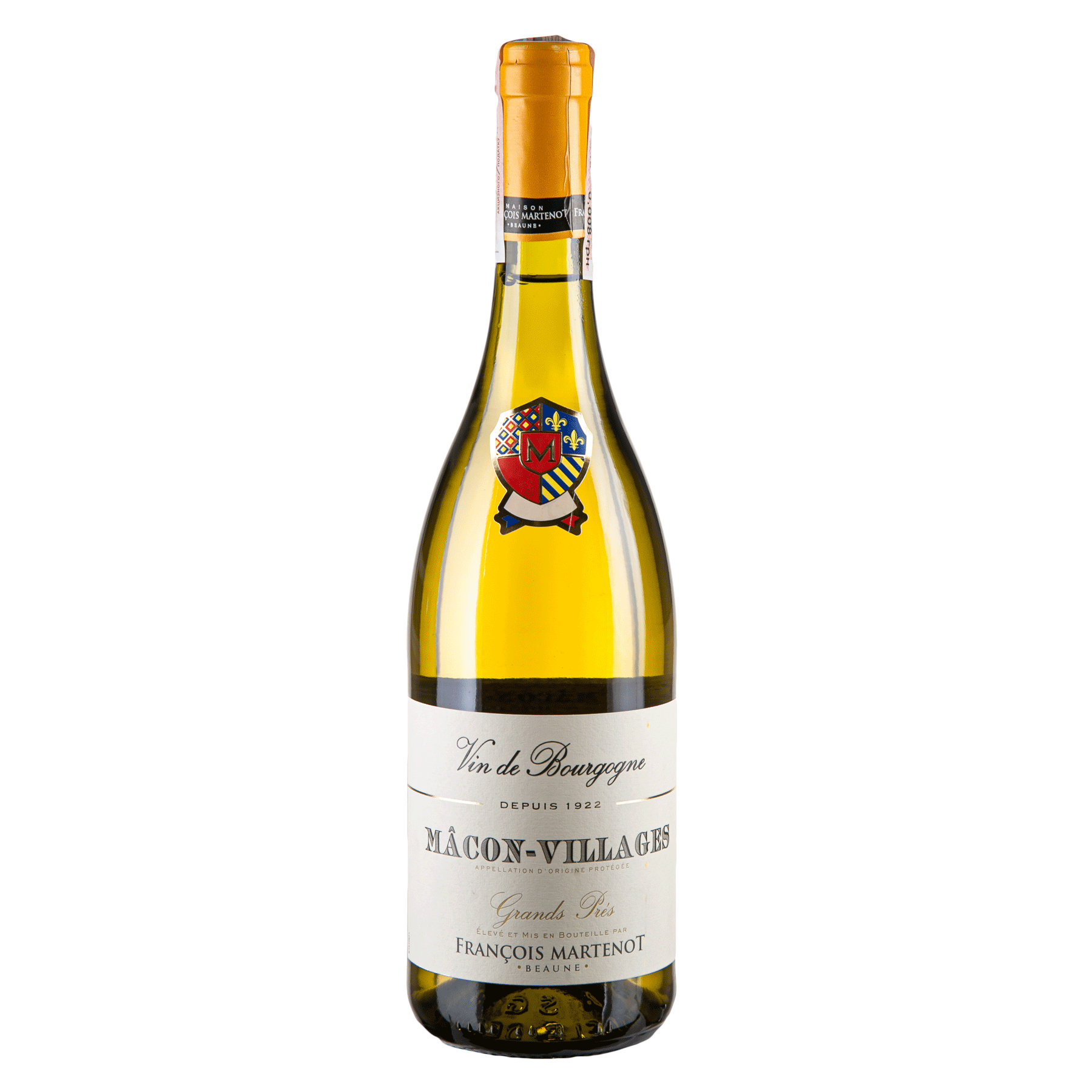 Вино Francois Martenot Macon Villages Blanc Grands Pres, біле, сухе, 12,5%, 0,75 л - фото 1