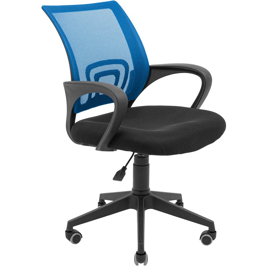 Крісло офісне Richman Спайдер Ю Пластик Піастра сітка чорний + синій (RCM-1096) - фото 1