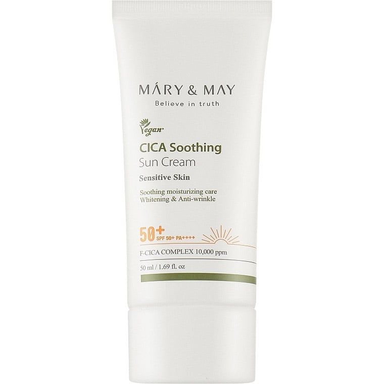 Заспокійливий сонцезахисний крем Mary & May CICA Soothing Sun Cream SPF50+ PA++++, з центеллою, 50 мл - фото 1