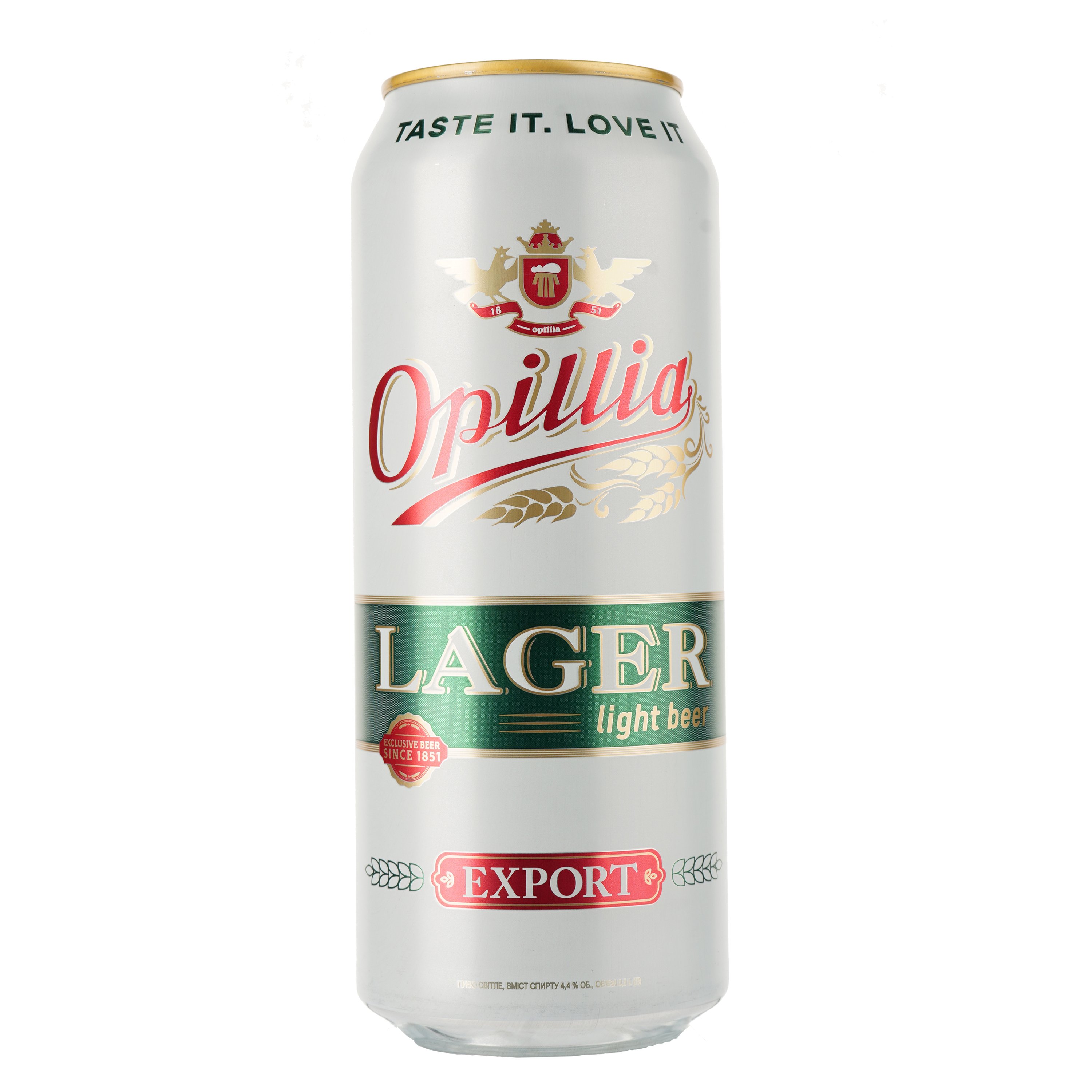 Пиво Опілля Lager Export, світле, 4,4%, з/б, 0,5 л - фото 1