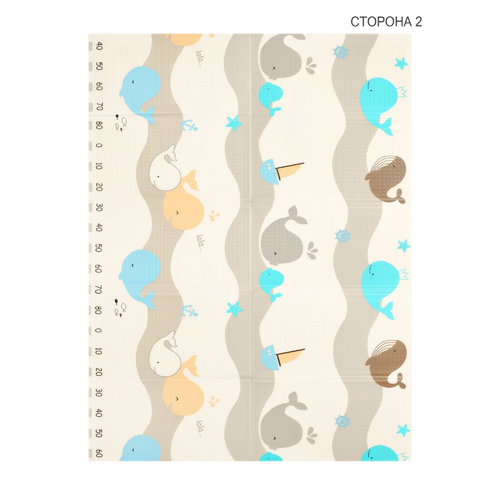 Дитячий двосторонній складний килимок Poppet Динозаврики та Маленькі кити, 150х200х0,8 см (PP017-150H) - фото 3