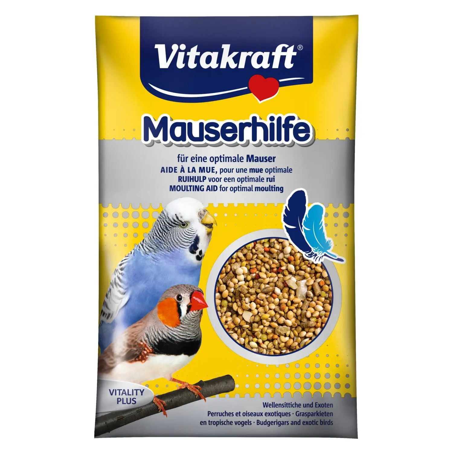Витамины для волнистых попугаев и экзотических птиц Vitakraft Mauserhilfe семена при линьке, 20 г (21311) - фото 1