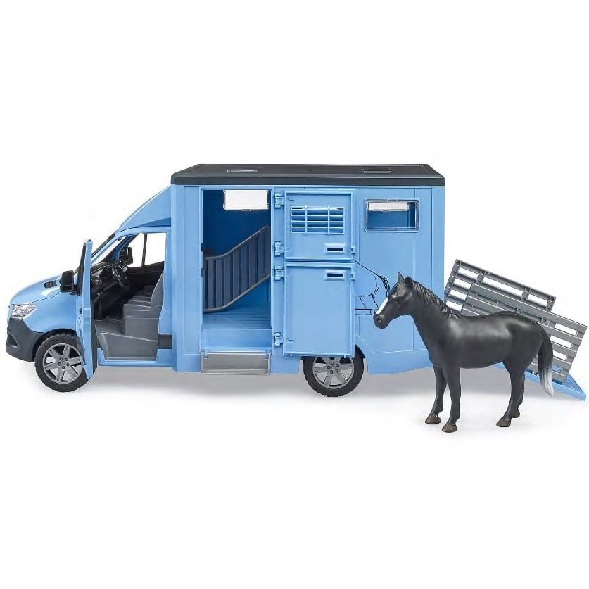 Автомобиль Bruder MB Sprinter для перевозки животных с конем, 1:16 (02674) - фото 2