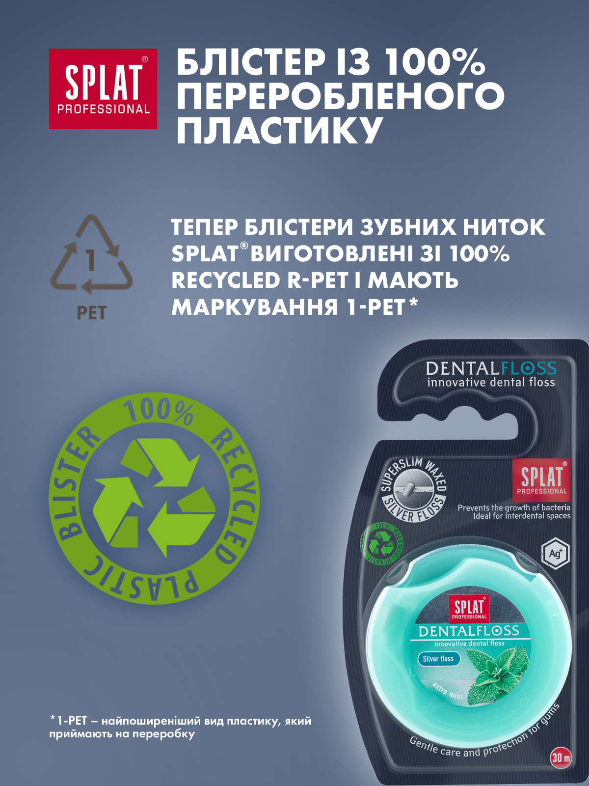 Нить зубная Splat Professional Dental Floss Mint & Silver с волокнами серебра и мятой 30 м - фото 8