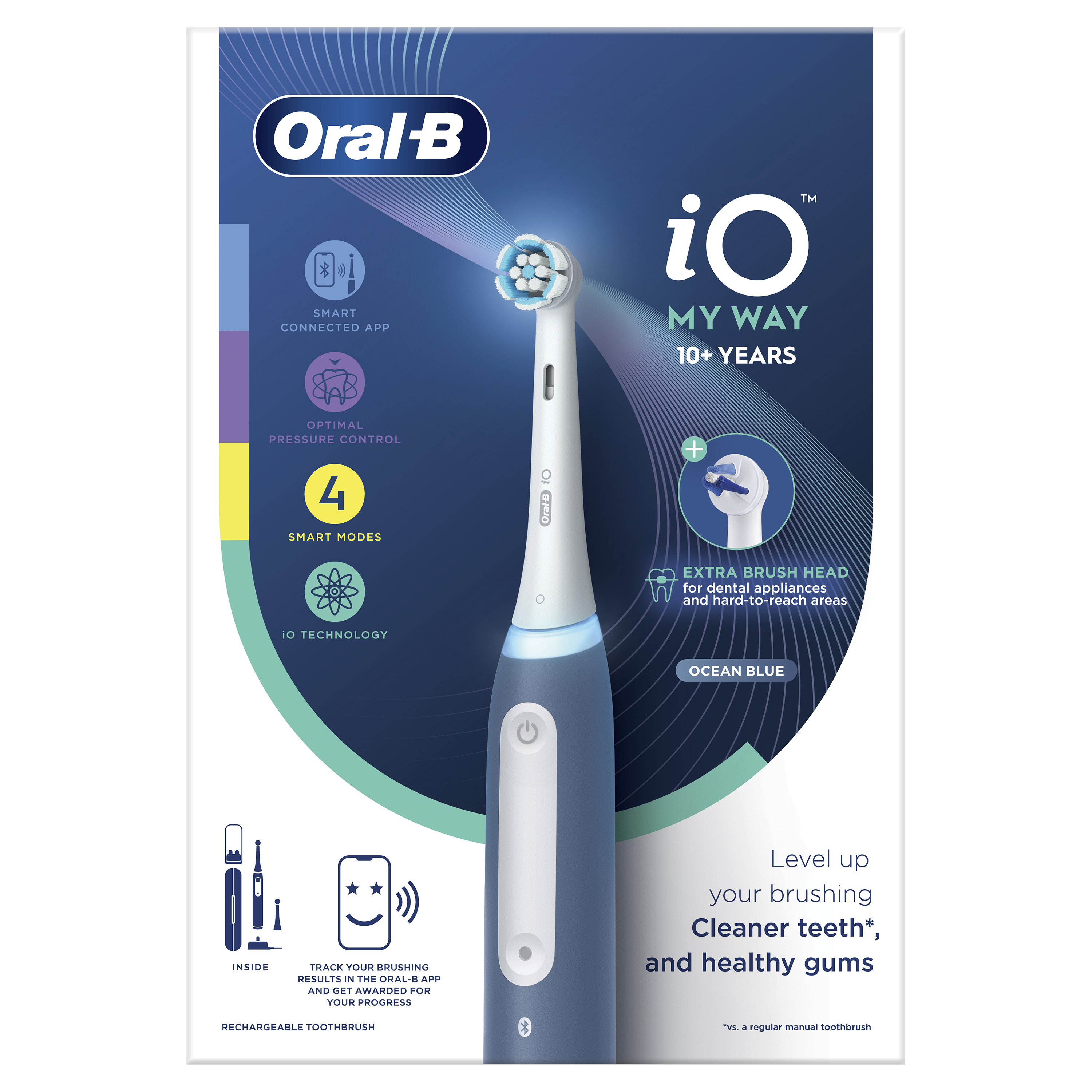 Електрична зубна щітка Oral-b Braun iO 4 My Way Blue + футляр - фото 2