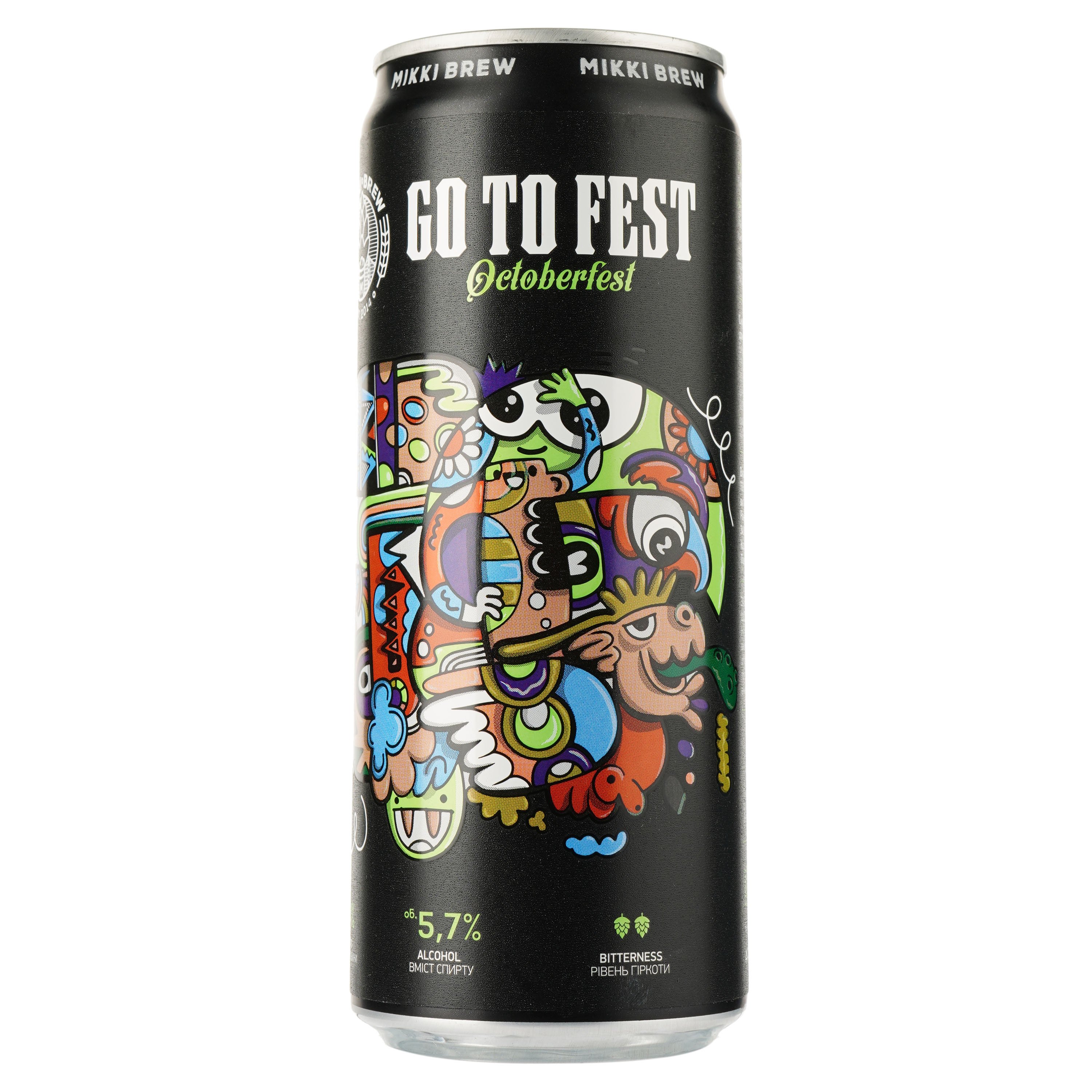 Пиво Mikki Brew Go to Fest, світле, нефільтроване, 5,7%, з/б, 0,33 л - фото 1