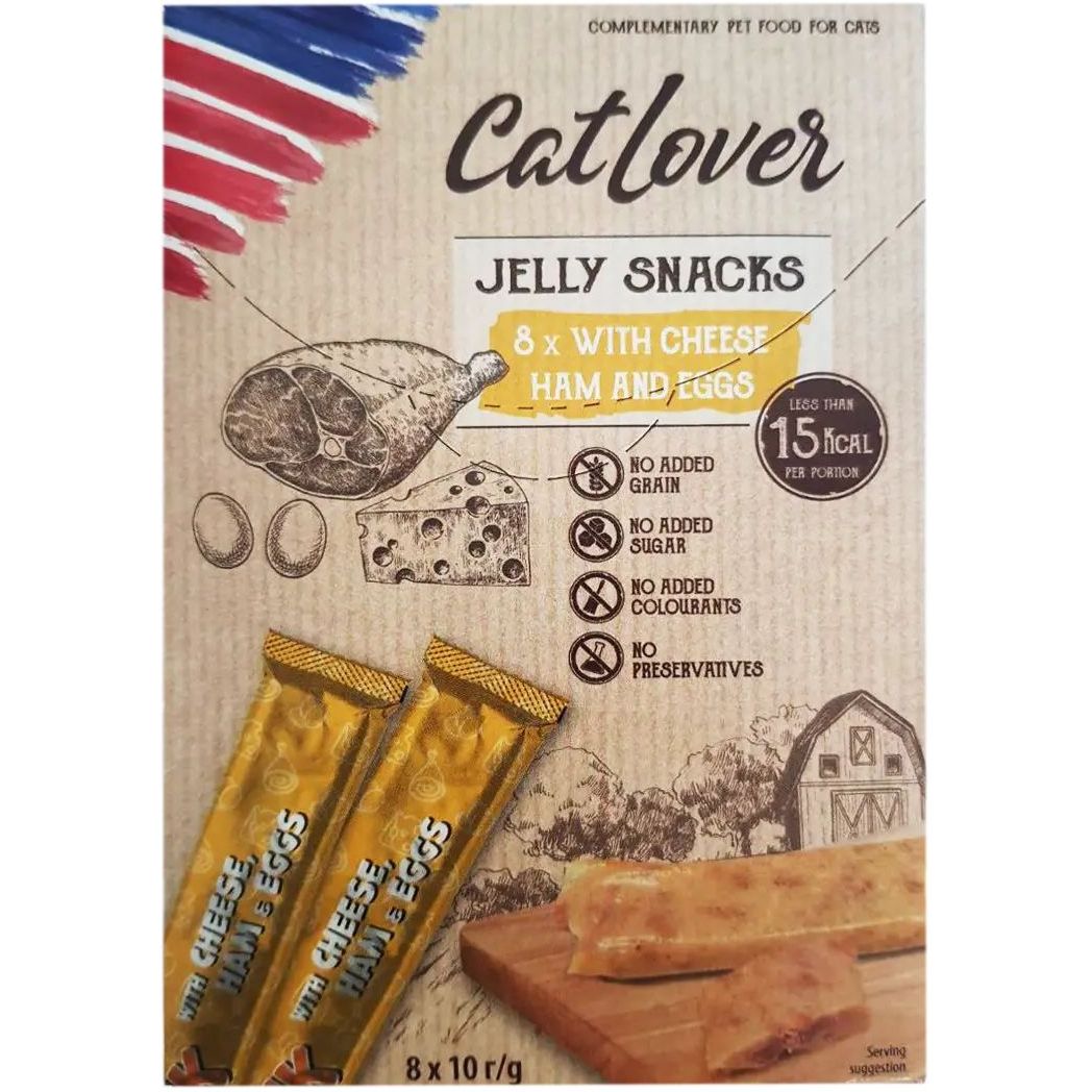 Ласощі CatLover JellySnack chicken carrot для котів, з куркою та морквою в желе, 80 г (8 стиків по 10 г) - фото 1