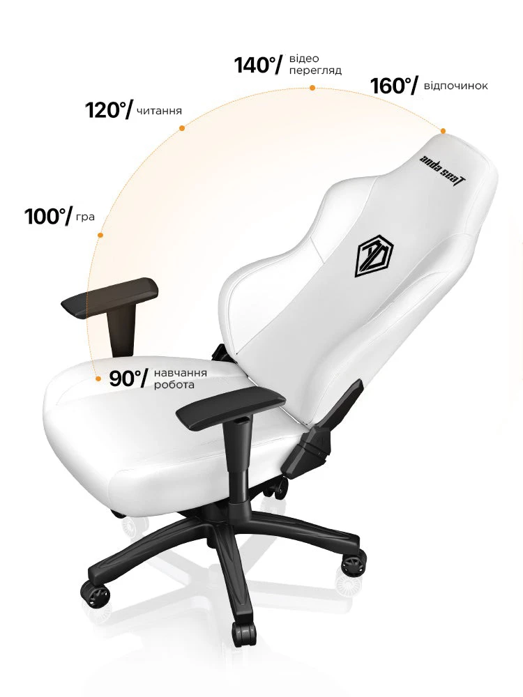 Крісло ігрове Anda Seat Phantom 3 Size L White (AD18Y-06-W-PV) - фото 15