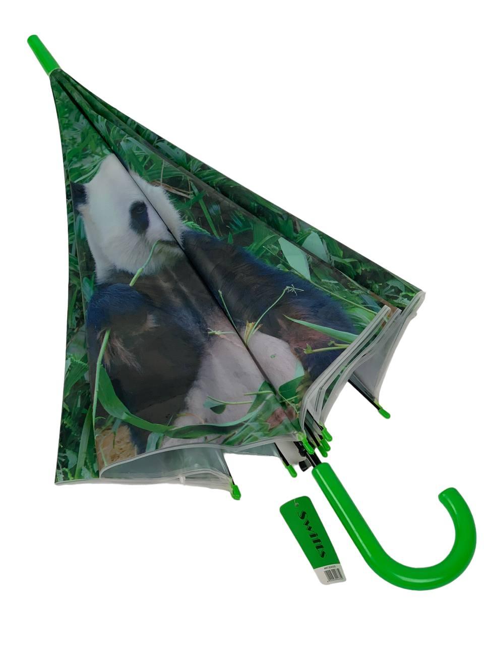 Жіноча парасолька-палиця напівавтомат Swift 97 см зелена - фото 2