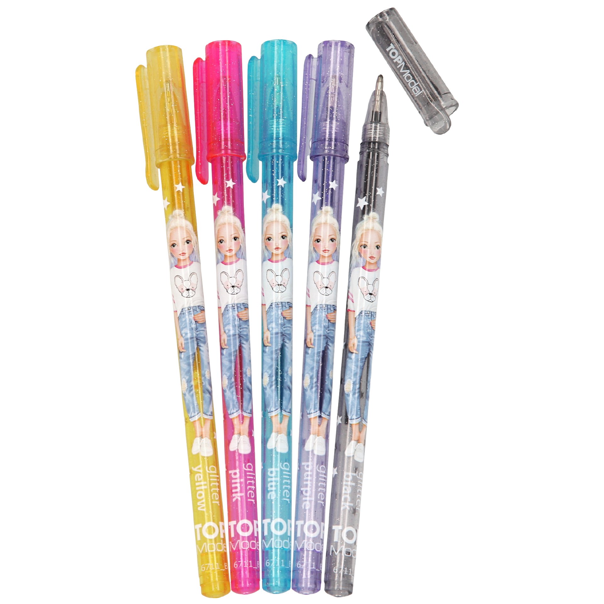 Гелевые ручки Motto Top Model, с блестками, 5 цветов, 5 шт. (46711) - фото 1