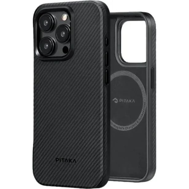 Чохол-накладка Pitaka MagEZ Case Pro 4 Twill 600D Black/Grey для iPhone 15 Pro Max - фото 1