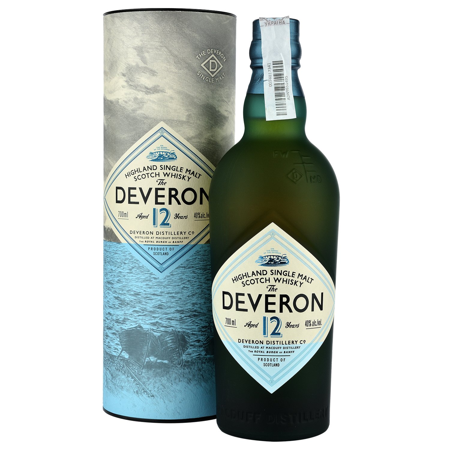 Виски Deveron 12 yo Single Malt Scotch Whisky 40% 0.7 л в тубусе - фото 1