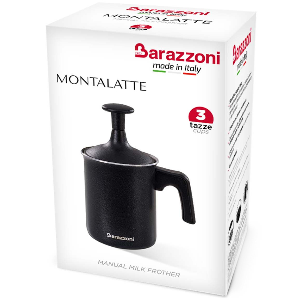 Ручной вспениватель молока Barazzoni 3 чашки (830090003) - фото 4