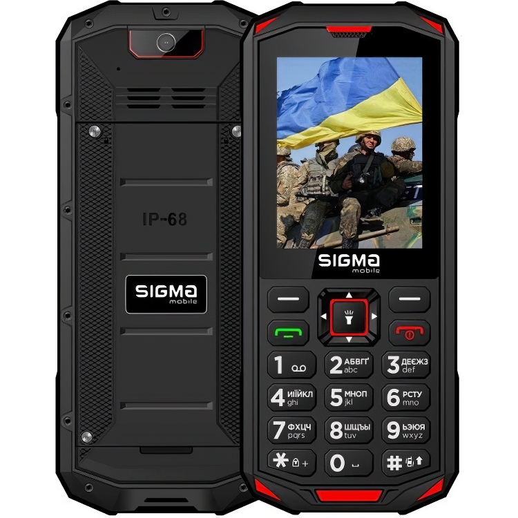 Мобильный телефон Sigma Mobile X-treme PA68 Black-Red (UA UCRF) - фото 1