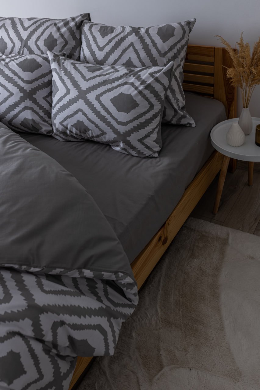 Комплект постельного белья ТЕП Happy Sleep Grey Desire семейный бело-серый (2-03797_25862) - фото 5