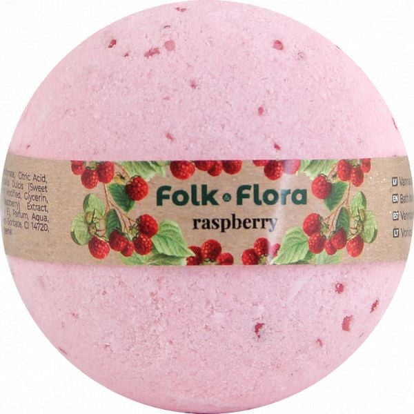 Бомбочка для ванни Folk & Flora Малина 130 г - фото 1