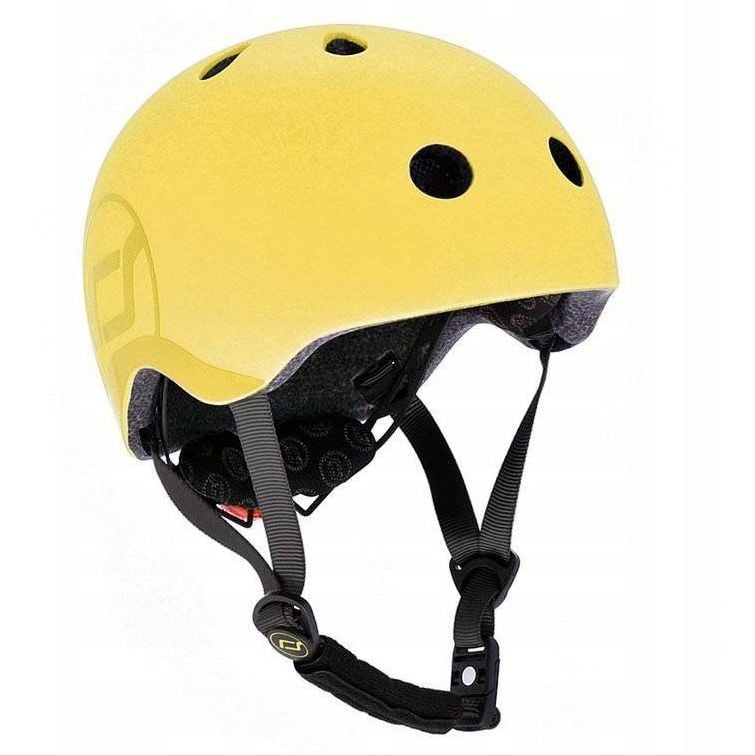 Шлем защитный детский Scoot and Ride с фонариком 51-53 см желтый (SR-190605-LEMON) - фото 1