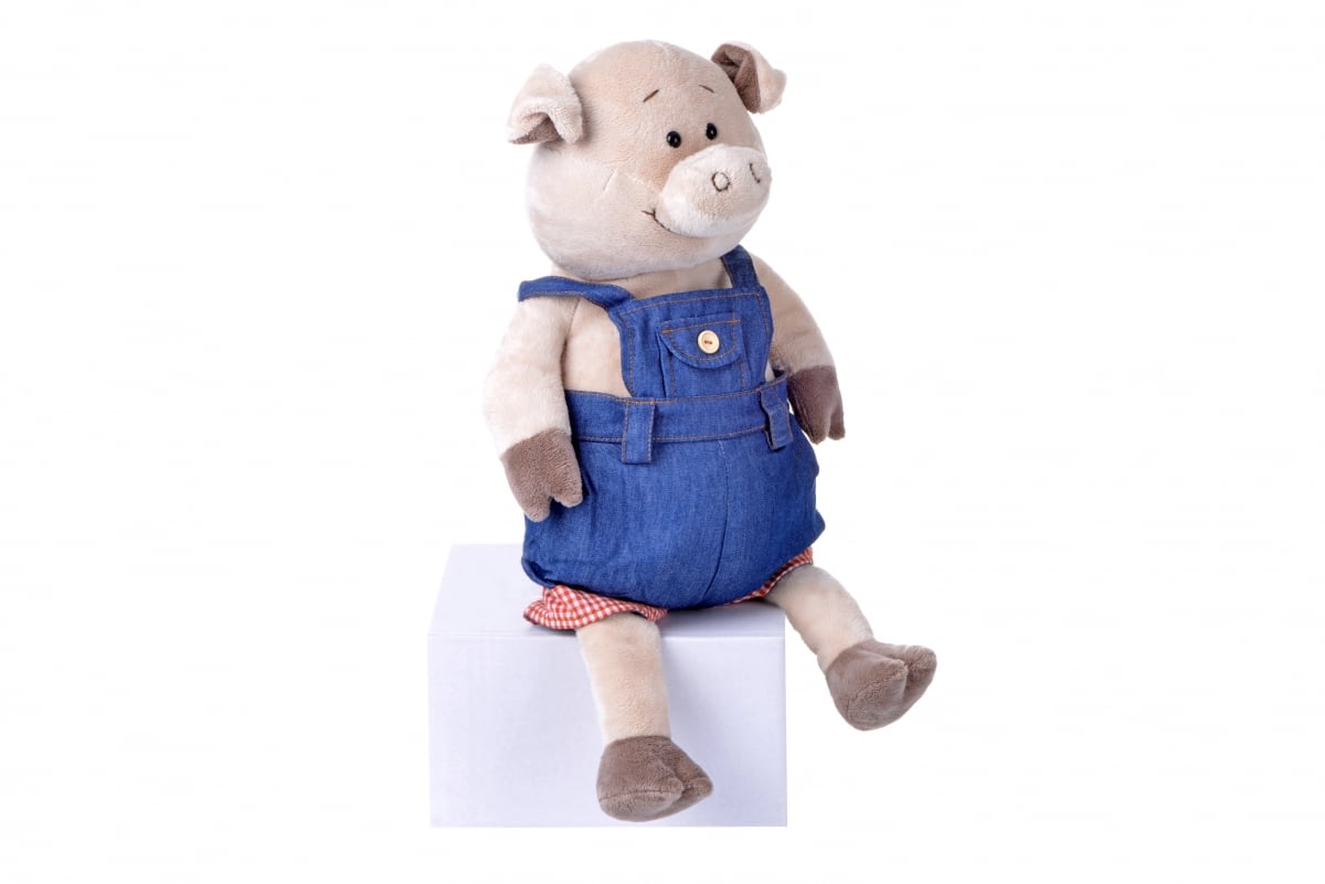 Мягкая игрушка Same Toy Свинка в джинсовом комбинезоне, 45 см (THT711) - фото 2