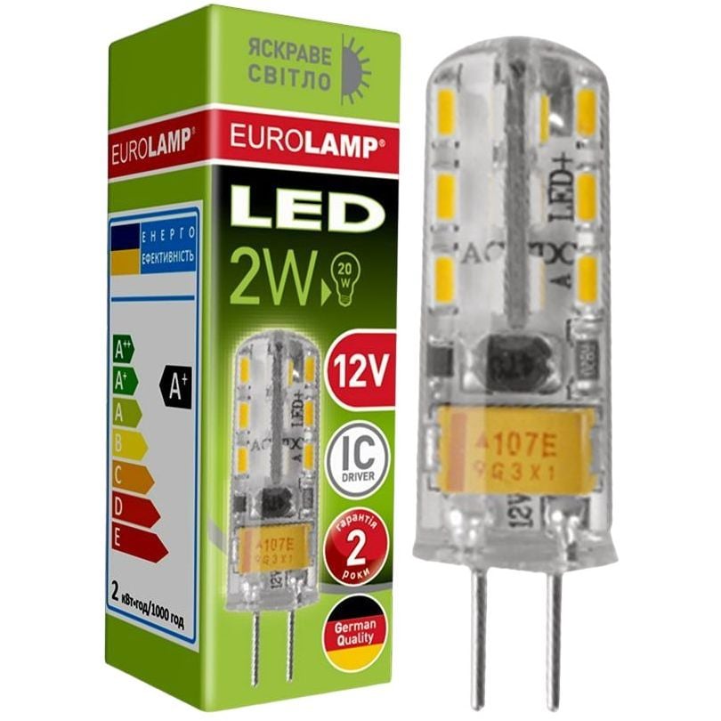 Светодиодная лампа Eurolamp LED, G4, 2W, 4000K, 12V (LED-G4-0240(12)) - фото 1