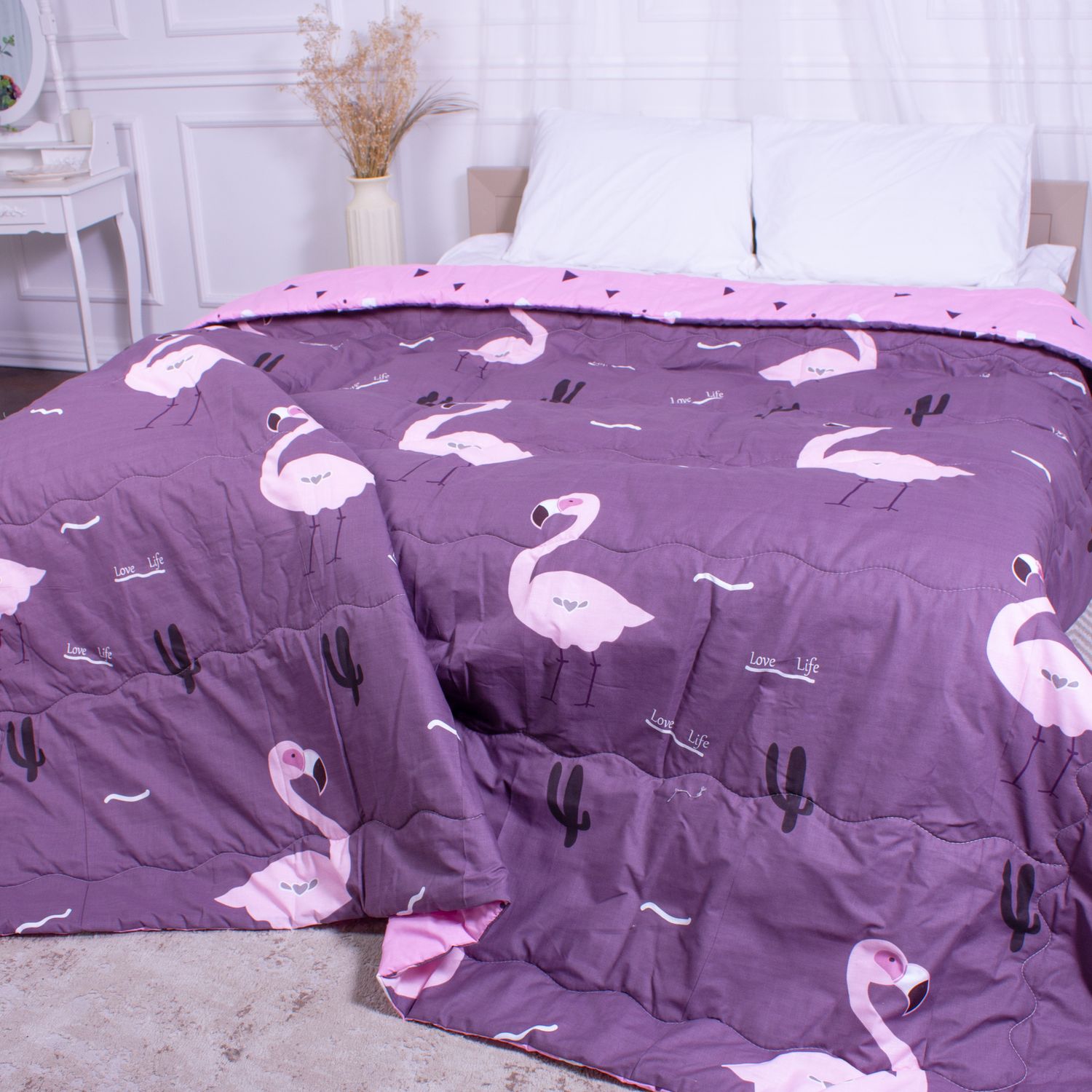 Одеяло хлопковое MirSon Летнее №2810 Сolor Fun Line Nice, 140х110 см, фиолетовое (2200006684961) - фото 1