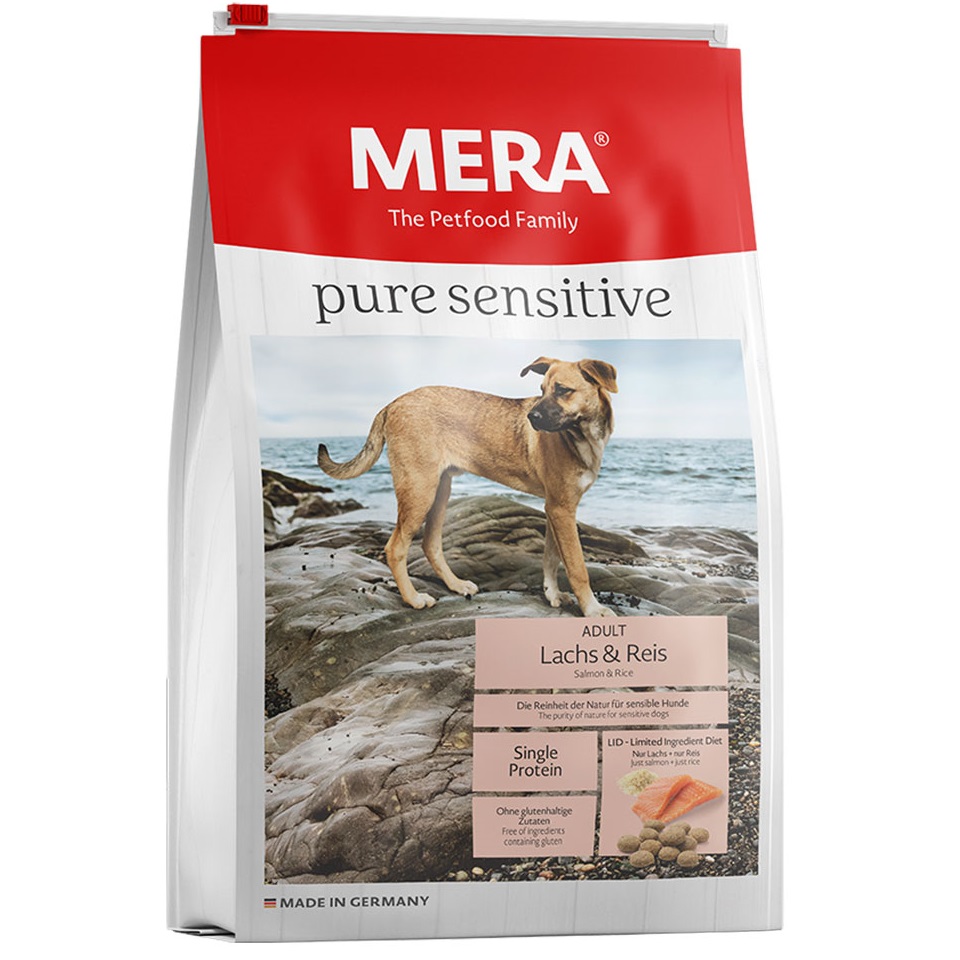 Сухий корм для дорослих собак з чутливим травленням Mera Pure Sensitive, з лососем і рисом, 1 кг (056881-6826) - фото 1